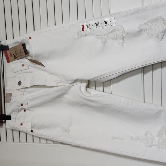 NWT Levi's 501 Straight Leg Original High Rise 24x30 Raw Hem - Picture 11 of 12